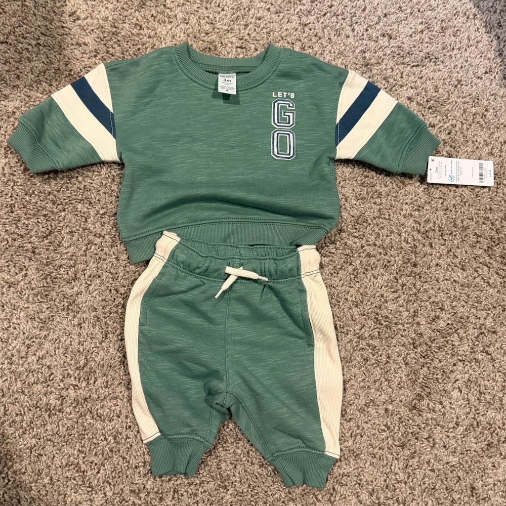 Carter's Green and Cream Jogger Set